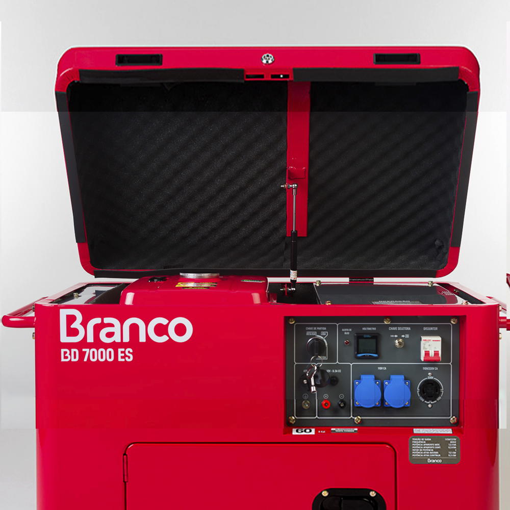 GERADOR DE ENERGIA À DIESEL 13,5 HP 7,0 KVA BIVOLT PARTIDA ELÉTRICA BD-7000 ES BRANCO MOTORES