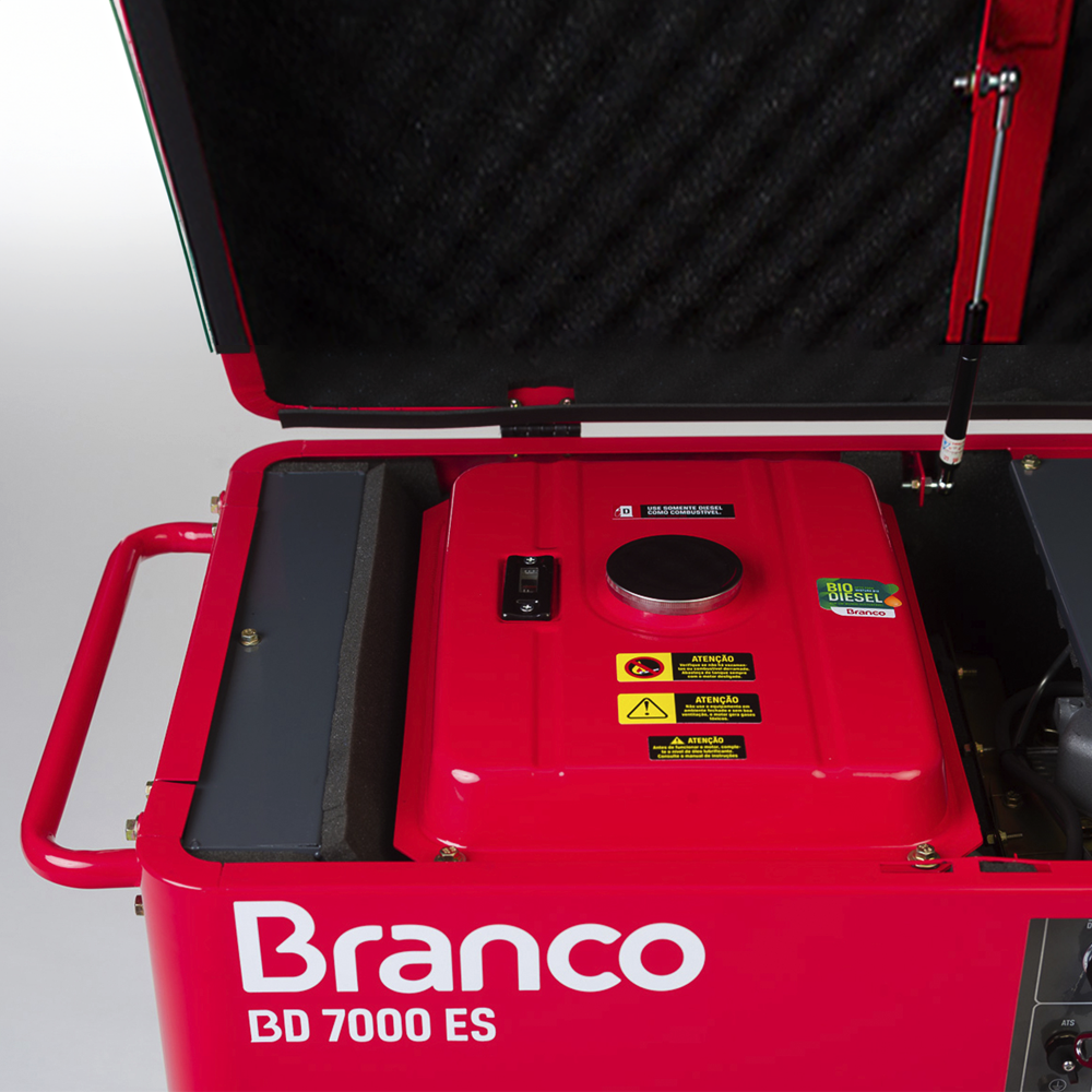 GERADOR DE ENERGIA À DIESEL 13,5 HP 7,0 KVA BIVOLT PARTIDA ELÉTRICA BD-7000 ES BRANCO MOTORES