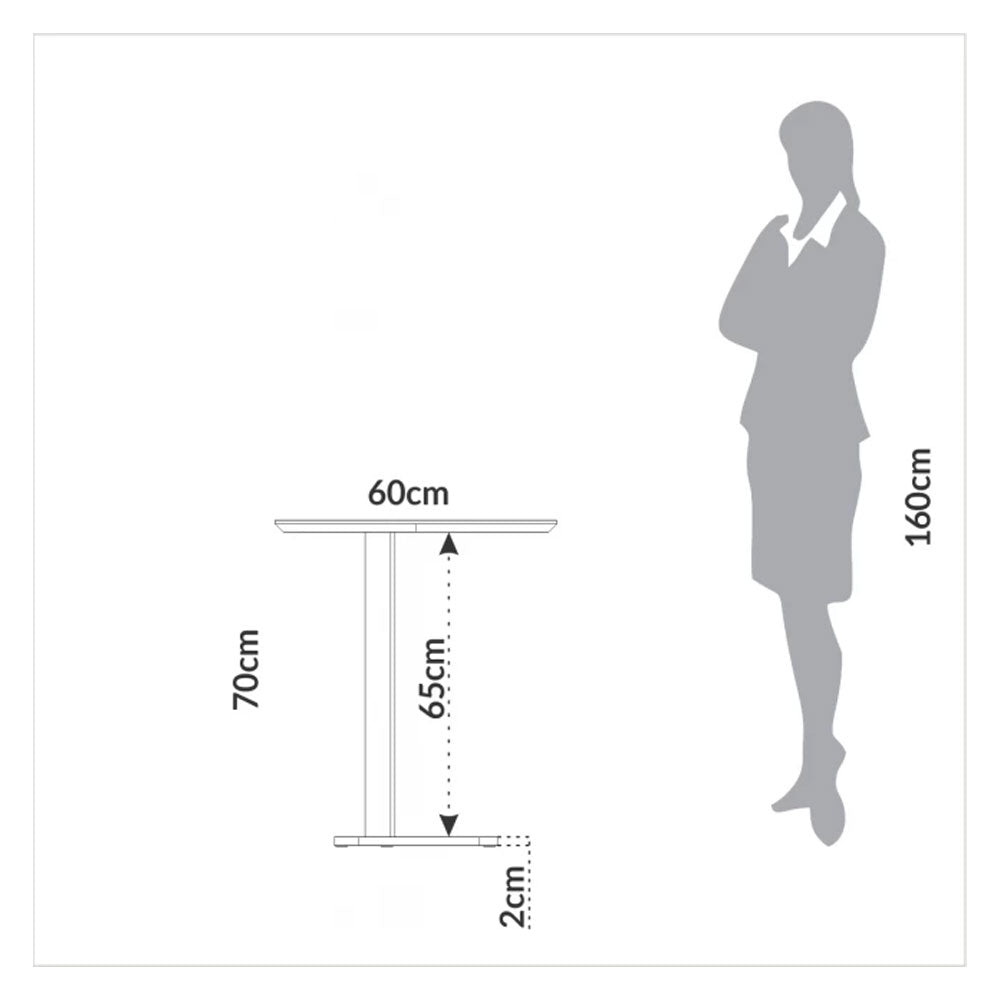 Mesa de Canto Oval Auxiliar para Sofá 60 Cm Off White Dalla Costa