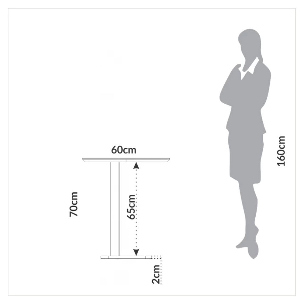 Mesa de Canto Oval Auxiliar para Sofá 60 Cm Preto Dalla Costa