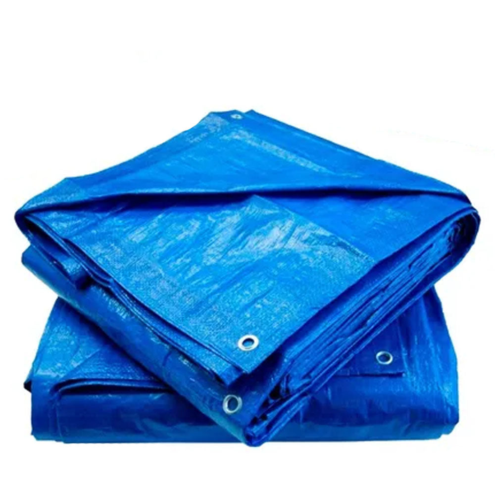 Lona de Polietileno Azul Impermeável Piscina Barraca Telhado 100 Micras/m2 5x5m
