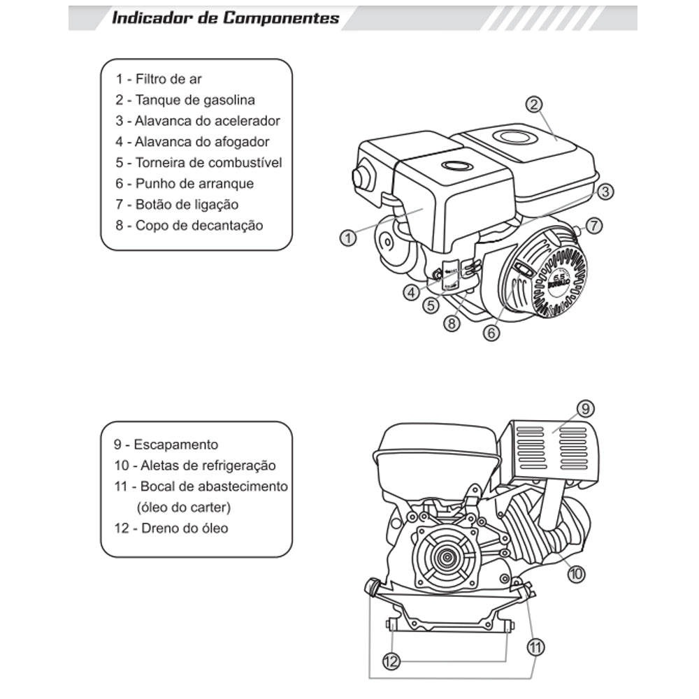 Motovibrador à Gasolina Buffalo 6,5cv 4t 196cc Part Manual 60640