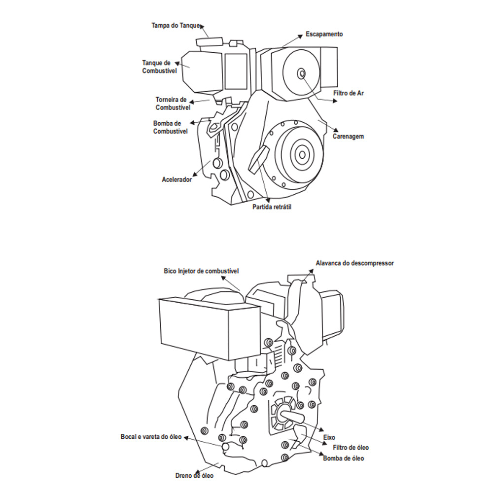 Motor À Diesel 10cv 418cc 4t Partida Manual Buffalo