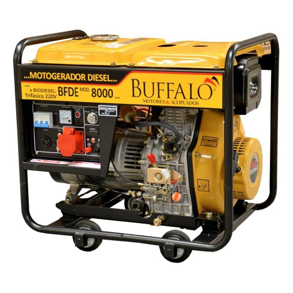 GERADOR DE ENERGIA À DIESEL TRIFÁSICO BFDE8000 13CV 8KVA 220V BUFFALO