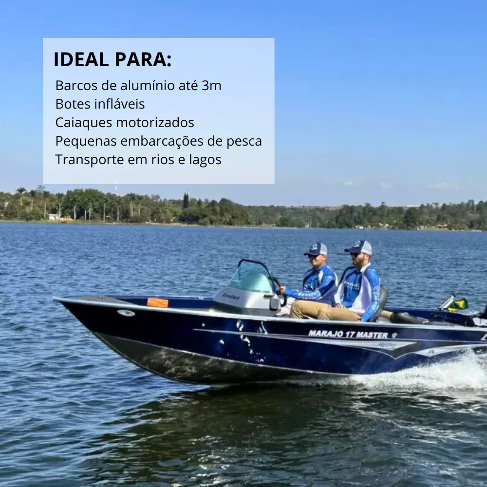 Motor de Popa Buffalo a Gasolina 2T BFG 1.87cv com Rabeta 52 Cilindrada Part. Manual 50240 