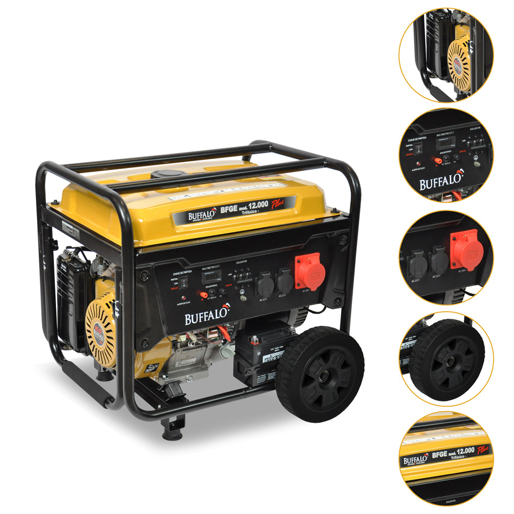 Gerador De Energia Gasolina 12Kva Plus 220v Trifásico Buffalo