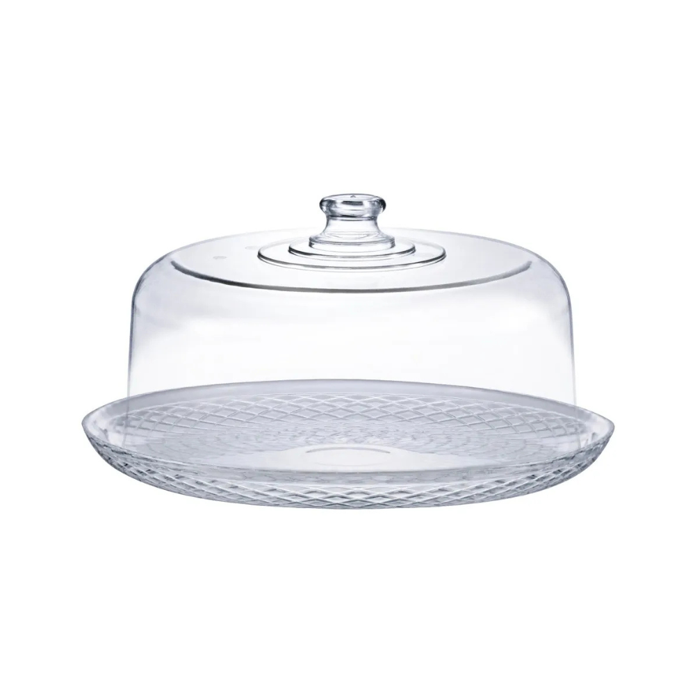 Boleira de Vidro Com Tampa de Acrílico 30cm Ruvolo Verona