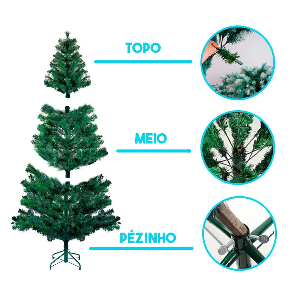 ARVORE NATAL REAL 210CM COM 1150 GALHOS PÉ DE FERRO SODALITA 