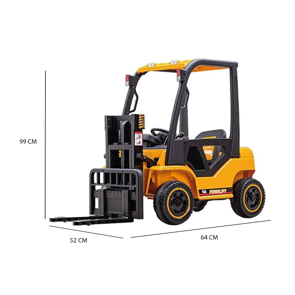 Carrinho Empilhadeira Elétrica Infantil Zippy Toys 12v Amarelo com Controle Remoto 