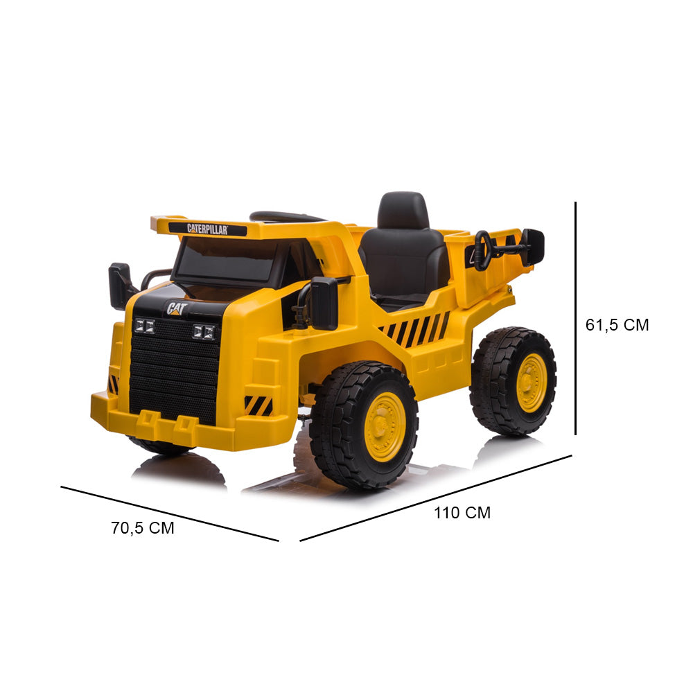 Carrinho Caminhão Elétrico Infantil 12v com Caçamba CAT Com Controle Remoto