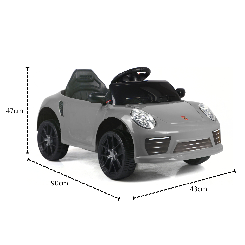 Carrinho Elétrico Infantil Conversível 6V Cinza Zippy Controle Remoto e Direção