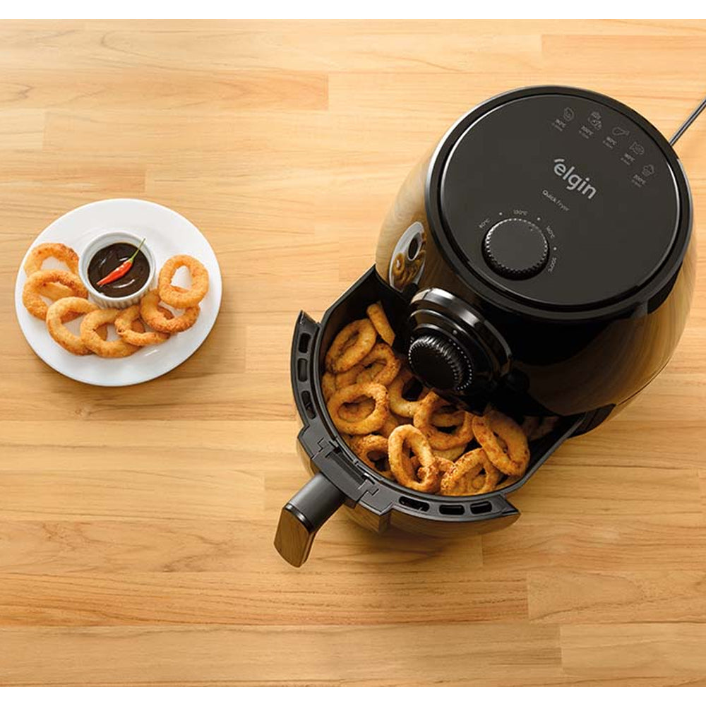 FRITADEIRA ELETRICA SEM ÓLEO QUICK FRYER ELGIN PRETA COM CAPACIDADE PARA ATÉ 4L 