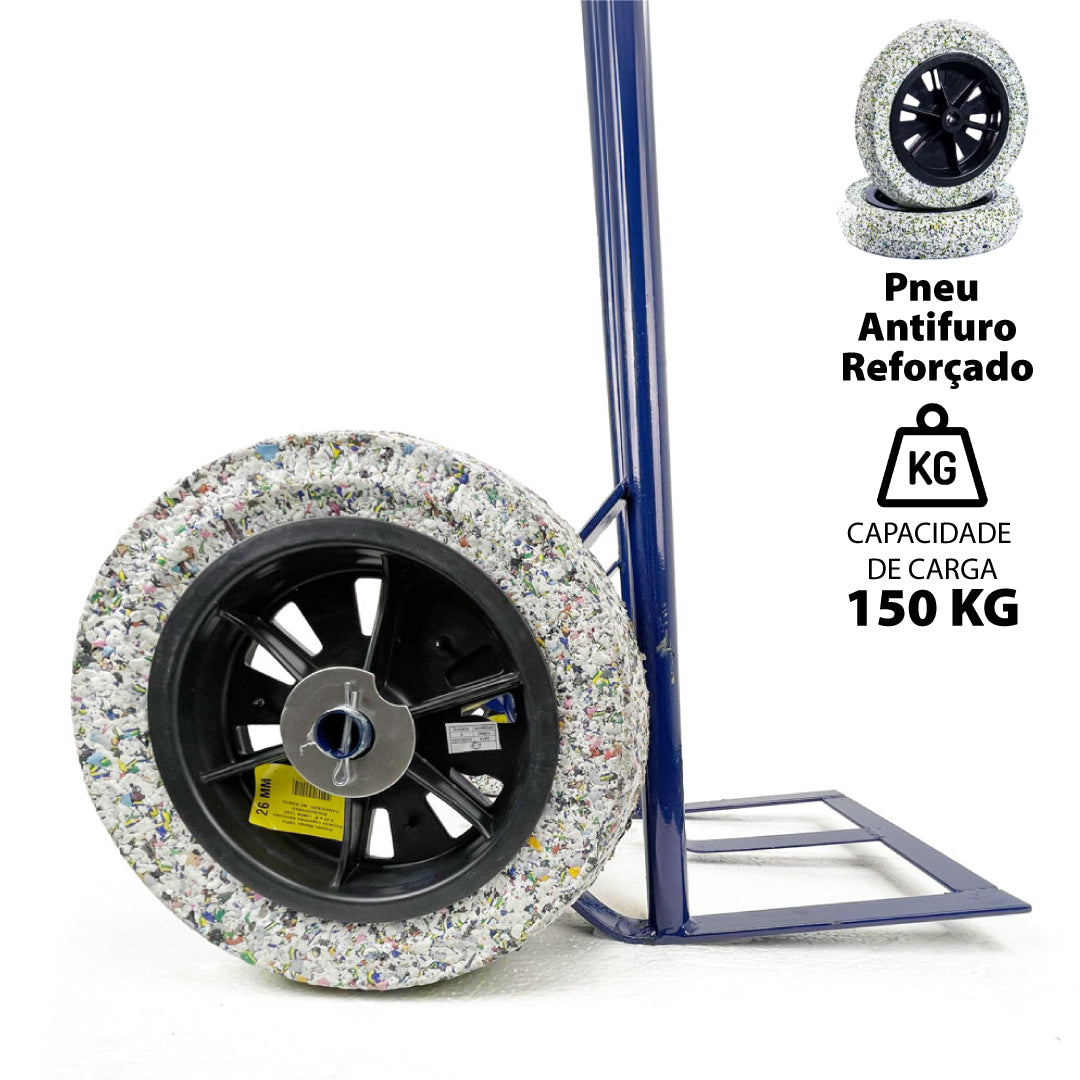 Carrinho de Carga para Transporte 150kg Pneu Maciço Antifuro