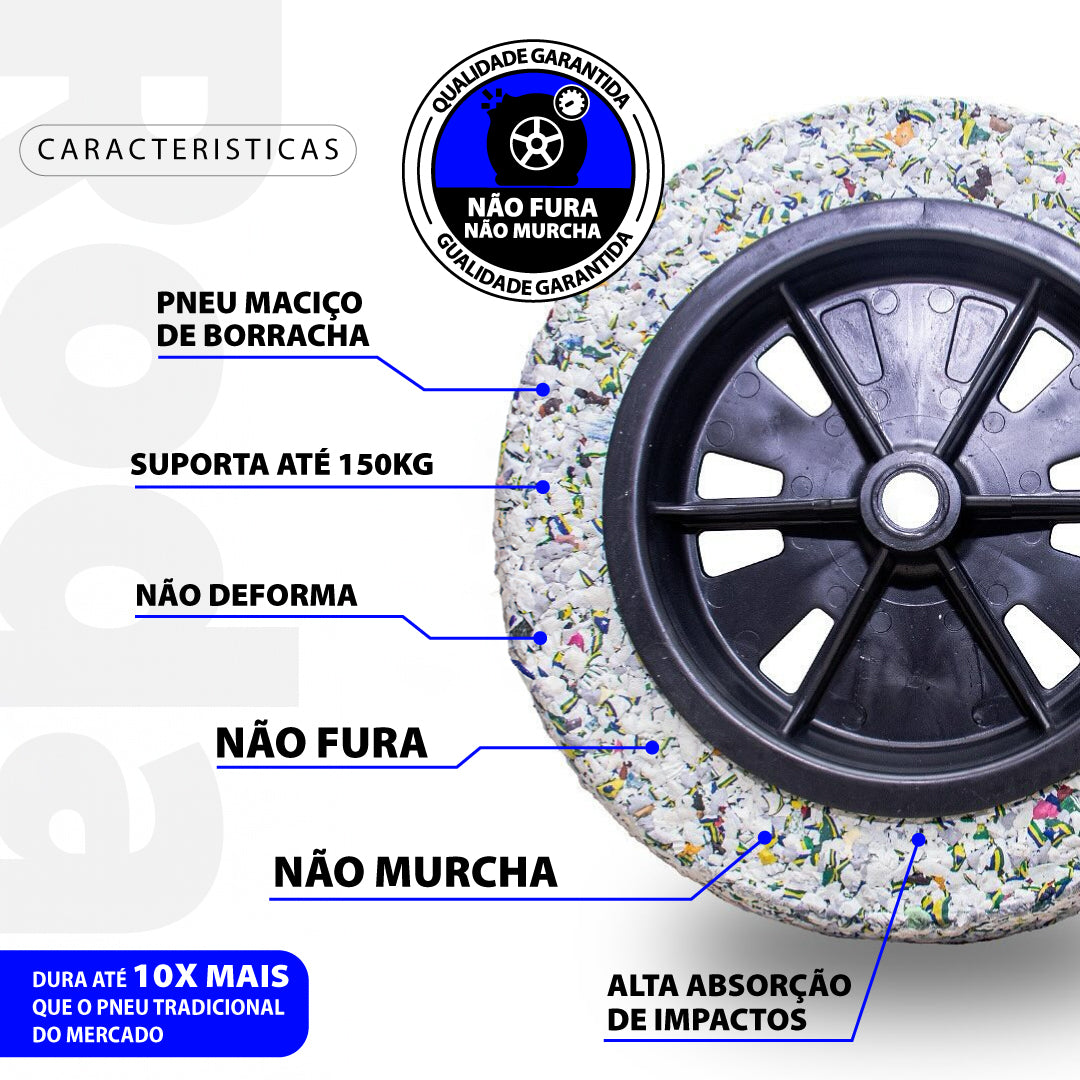 Carrinho de Carga para Transporte 150kg Pneu Maciço Antifuro
