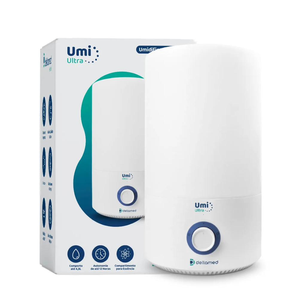 Combo 2 Umidificador Ultrassônico 4,3 Litros Umi Ultra Dellamed Branco Bivolt