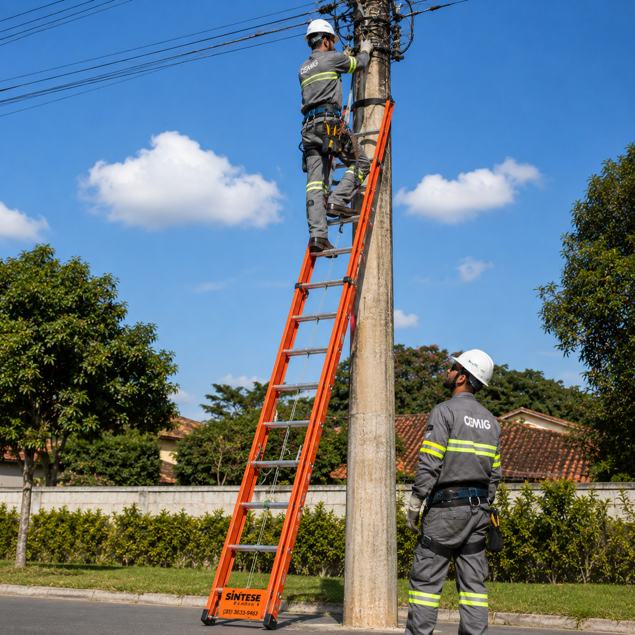 Escada Extensível em Fibra de Vidro 3,60m a 6m 21 Degraus - Síntese