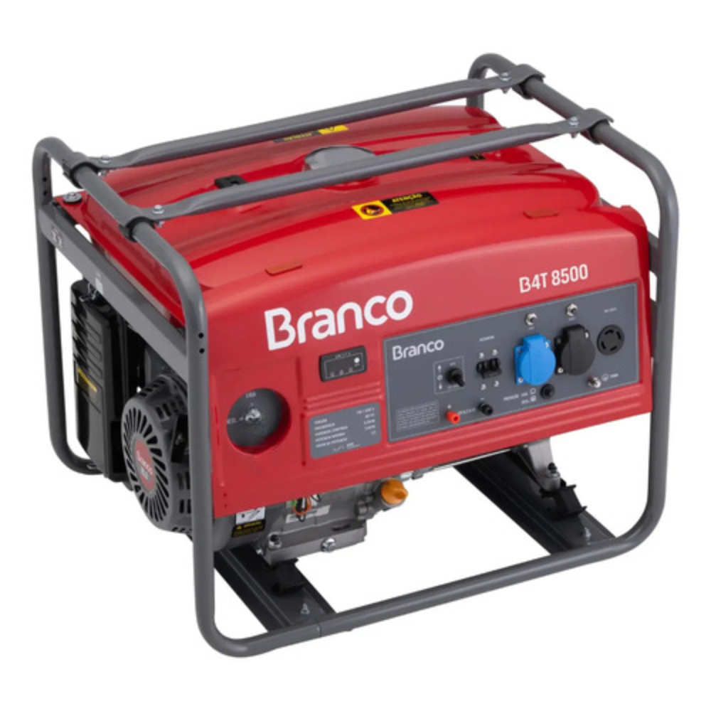 Gerador de Energia à Gasolina 8.5kva 17HP 110/220V Partida Manual B4T-8500 Branco