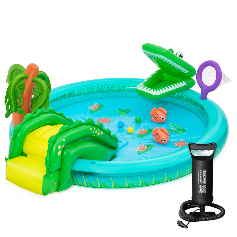 Piscina Infantil Playground Crocodilo 210L Bestway com Bomba Manual