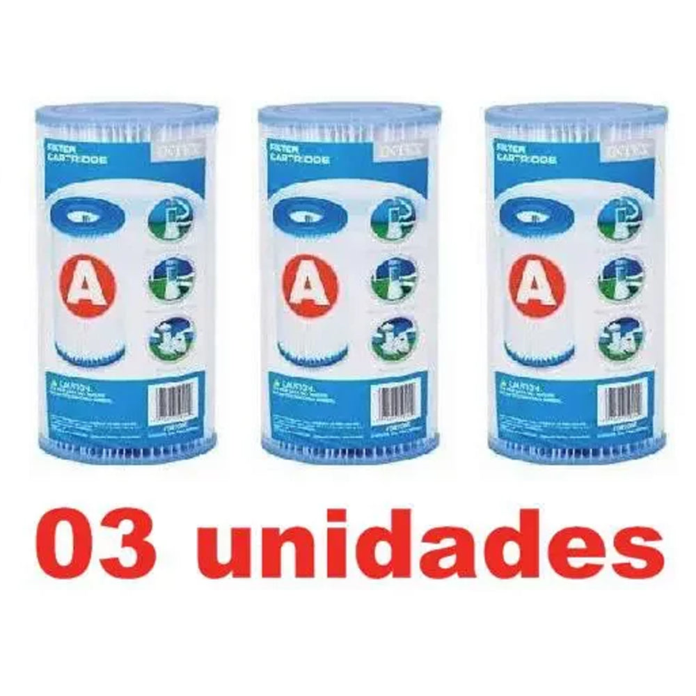 Filtro Refil Modelo a Intex Cartucho Filtrante Bomba 3 Unid