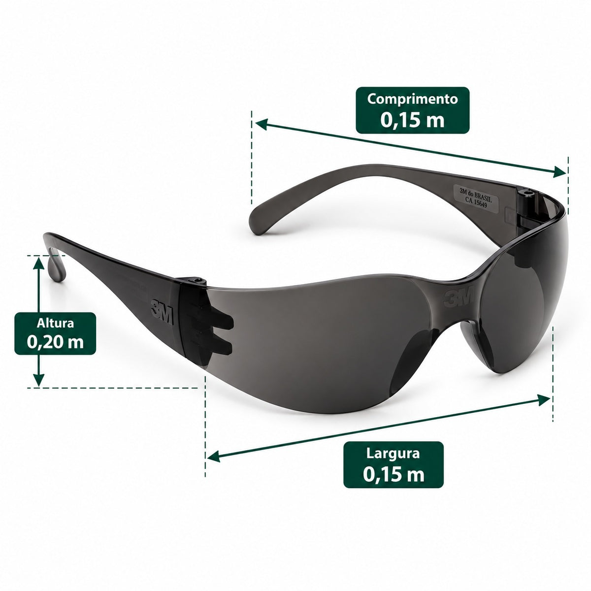 Oculos de Proteçao Virtua Cinza 3m Ca 15649
